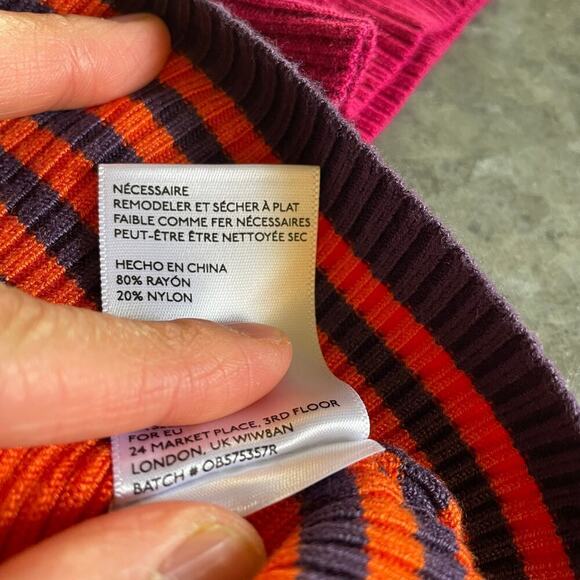 Urban Outfitters Kimchi Blue Riley Off Shoulder Ruffle Stripe Knit Top Medium - Picture 7 of 11